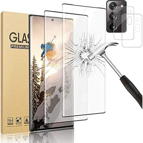 4 in 1 Galaxy Note 20 Ultra Soft Edge Tempered Glass Screen Camera Lens Protector Touch Sensitive For Samsuny S21 S20 Ultra
