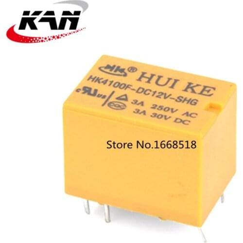 50PCS/lot Signal relay HK4100F-DC5V-SHG HK4100F-DC12V-SHG HK4100F-DC24V-SHG3V 5V 9V 12V 24V 3A 250VAC 6PIN
