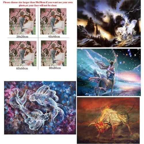 5D Diy Diamond Painting Full Circle Diamond Constellation War Cross Stitch Kit Inlaid Home Bedroom Decoration Can Be Customized