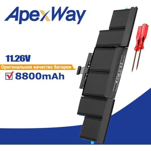 Apexway A1494 Laptop Battery for Apple MacBook Pro 15" Retina Display Late 2013 Mid 2014 Me293 Me294 A1398 Late 2013 & Mid 2014