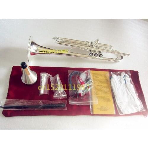 Bb Trumpet LT180S-43 B Flat Brass Silver Plated Professional Trumpet Musical Instruments with Leather Hard box