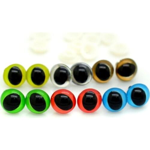 12mm Mix colors Safety Eyes/Plastic Cat Doll eyes With Washer Handmade Accessories For Bear Doll Animal Puppet Making -20pcs