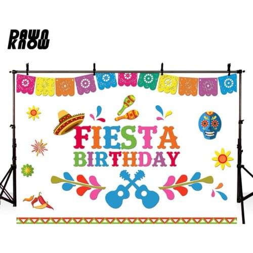 DAWNKNOW Cartoon Fiesta Photography Background Baby Photocall Birthday Party Carnival Photo Shoot Backdrop Children lv1165