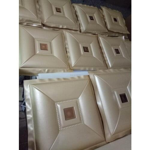 PU Leather modern wall decor panel 3d wall panels art TV Room sofa backgroumd wall decor stickers Wall sticker pack of 10 tiles