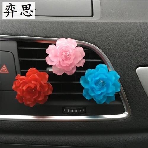 Exquisite plastic flowers Automobile styling Perfume Colorful rose Ladies car perfume Air Freshener Plastic plant modeling