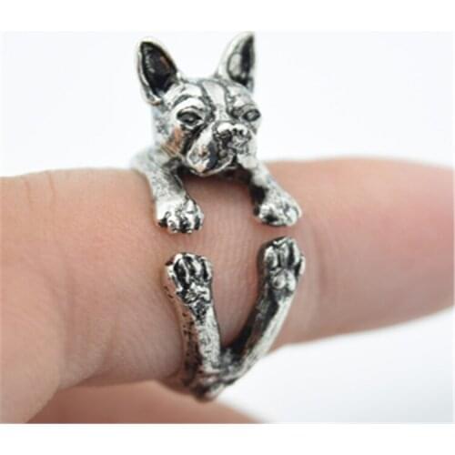 Wholesale New Vintage Doberman Pinscher Rings Gold Silver Color Promise Rings For Women Girl World Of Warcraft Aros Overwatch