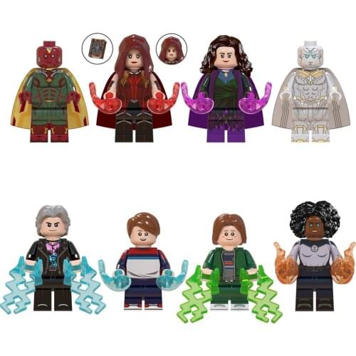 Movie Wanda Vision Building Blocks Toys Quicksilver Agatha Billy Tommy Monica ABS Assemble Mini DIY Toys Size 4.5cm