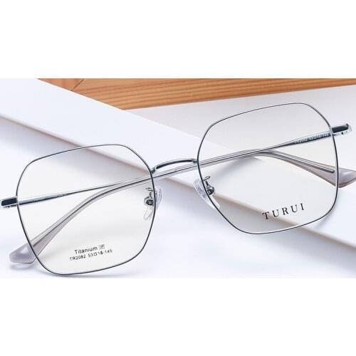 Square womens Pure Titanium Frame Retro Simple Eyeglass Myopia High Quality Plain Glass Super Light Man Fashion Comfort Eyewear