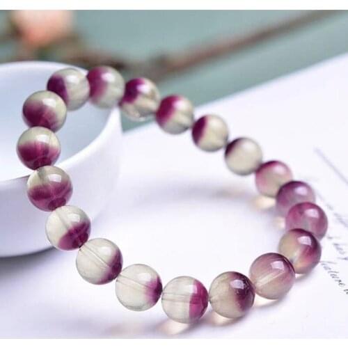 Fashion Natural Jewelry Fluorite Round Beaded Bracelets & Bangles For Women Reiki Chakra Jewelry Dropship