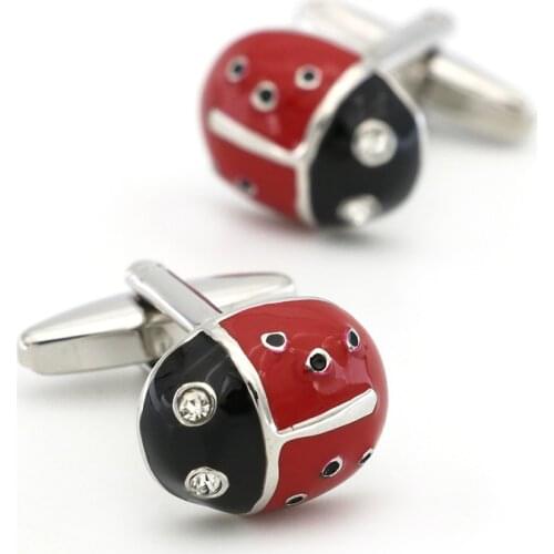 Mens Ladybug Cuff Link Copper Material Red Color