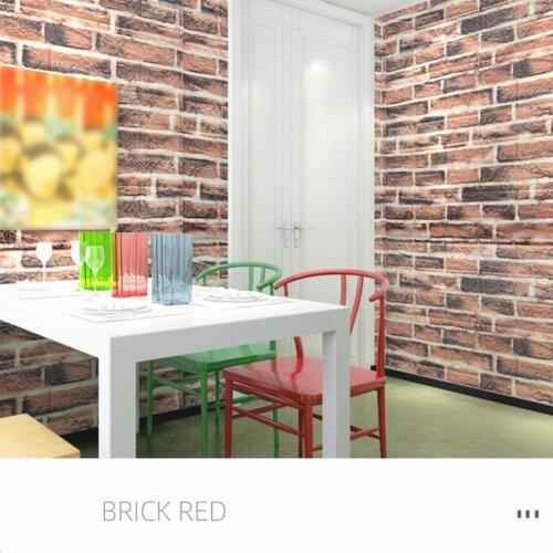 5Pcs Wall Stickers 3D Self-Adhesive Lightweight Nice-looking Convenient Wall Decals Brick Pattern Wallpapers for Home