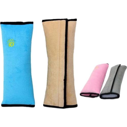 Child Seat Belt Shoulder Pads Car Seat Belt Interior Decoration Faux Suede Baby Pillows
