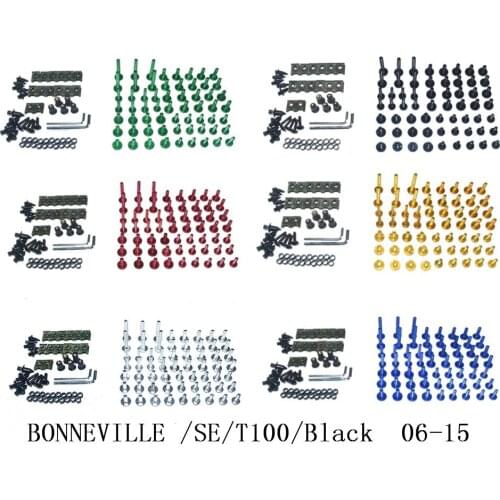 Motorcycle Complete Fairing Bolts Kit Bodywork Screws For Fit TRIUMPH BONNEVILLE /SE/T100/Black 2006-2015