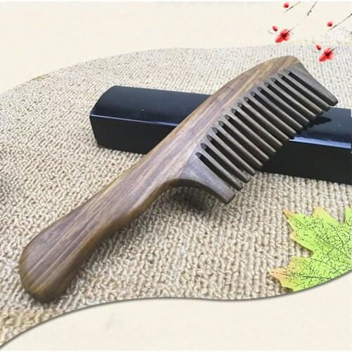1PC Massager Comb Head Wide Tooth Comb Natural Wood Sandalwood Wood Hair Combs Wood Handle with Wide Teeth Comb