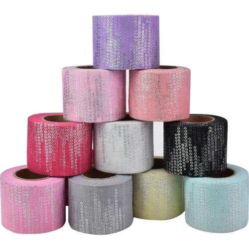 HSDRibbon 60MM Colorful water drop printed Pattern organza Mesh Fabric Ribbon
