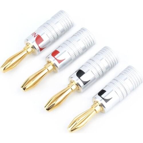 Banana Plug Nakamichi Straight Plugs 90 Degree 4mm Free Welding Copper Audio Jack Connectors Speaker Acoustic Terminal Adapter