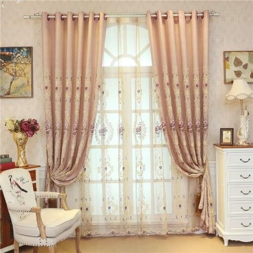 Modern luxury embroidered blackout window curtains for living room high quality elegant curtains for bedroom High Shading70%-90