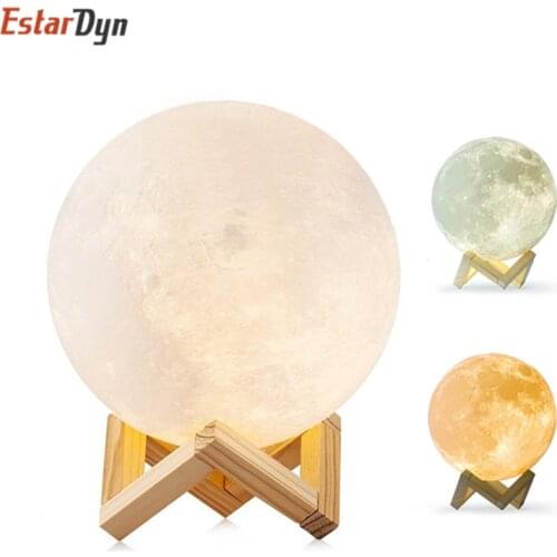 3D Print Moon lamp Moon light USB LED Rechargeable Novelty Touch Sensor Table Desk lamp Creative Night light Decor Birthday Gift