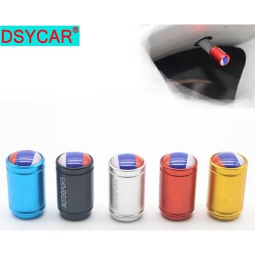 DSYCAR 4Pcs/lot Universal Russian flag Car Moto Bike Tire Wheel Valve Cap Dust covers Car Styling for Fiat Audi Ford Bmw car