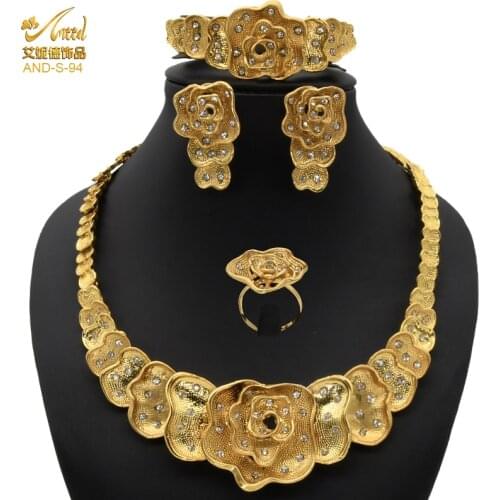 ANIID Jewelery Sets African Choker Wedding Gold Necklaces Earing Women Ethopian Bridal Jewellery Morocco Ethiopian Dubai