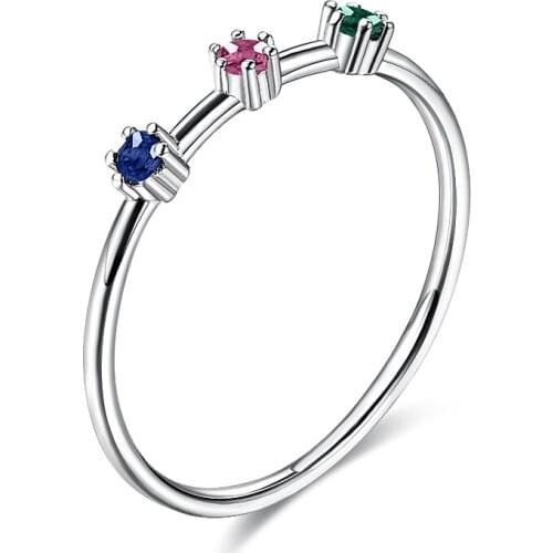 ZEMIOR S925 Sterling Silver Ring Round Shaped Creative Cubic Zirconia Ring For Women Fine Jewelry Christmas Day Gift Hot Sell