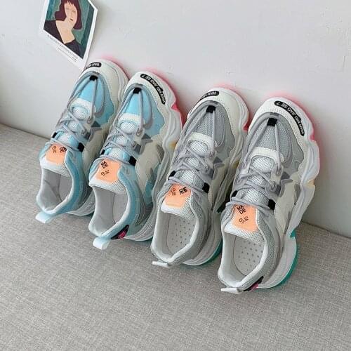 MR CO Summer 2020 Offer Vulcanized Women Sneakers Breathable Rainbow Color Fashion Casual Height Increasing Thick Women Footwear