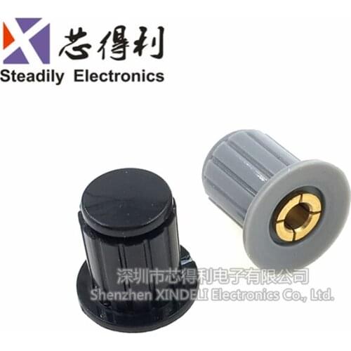 10pcs/lot Gray Black | Copper Core Knob Hat WXD3-13-2W WH5-1A WX14-12 Potentiometer Knob