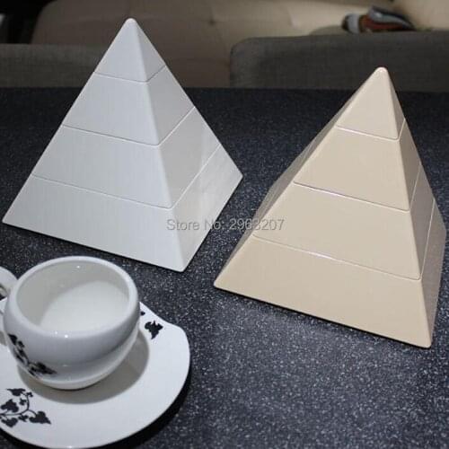 12pcs Creative 4 Layers Pyramid Toothpick Holder Toothpick Box Snack Candy Storage Box Fruit Dish Classical Gift Home Decor