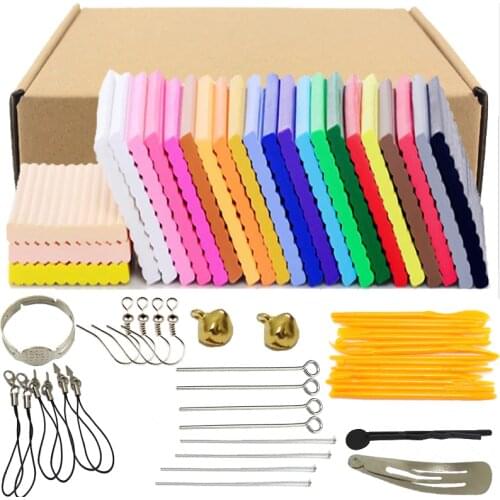 24 Colors x40g Oven Baking Polymer Clay Modeling Clay Floam Slime Toys Fluffy Slime Box Light Plasticine for Children DIY