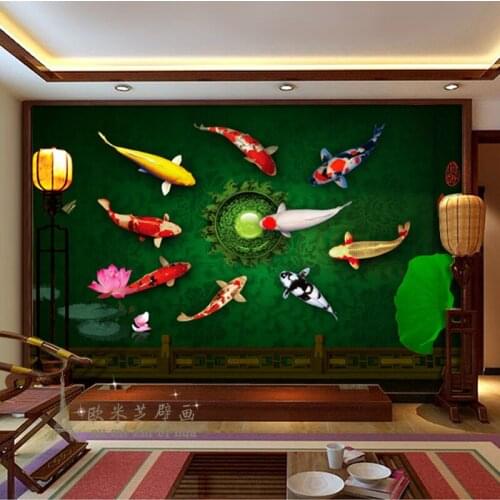 Beibehang Custom wallpaper 3d modern Chinese koi rich wallpaper papel de parede em backdrop wall bedroom living room wallpaper