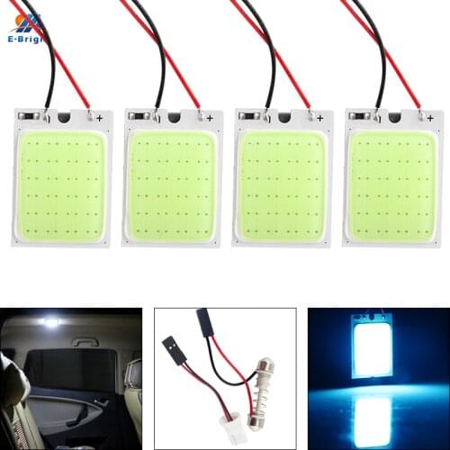4PCS LED Interior Panel Roof Lights COB Festoon c5w T10 w5w Adapters White Ice Blue Dome Lamps 24 SMD Side Marker Bulbs For Cars