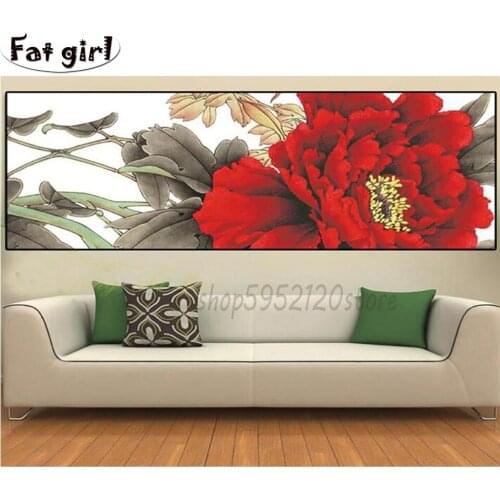 Diamond Embroidery Half flower peony Flower Handmade Rhinestones Pictures Needlework 5D Diamond Painting vase still life pattern