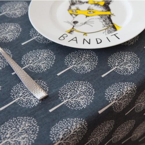 50x150cm Cotton Blue Trees Fabric Cloth DIY Handmade Sewing Patchwork Sofa Pillow Cover Curtain Tablecloth Bedding Bag Textile