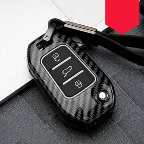 Carbon Car Key Case Shell Cover For Citroen C4L CACTUS C5 C3 C6 C8 Picasso Xsara For Peugeot 3008 308 RCZ 508 307 2008 3 button