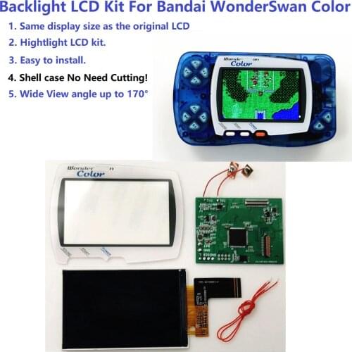 Backlight LCD Mod Kit Replacement Backlit Hightlight LCD Display For Bandai WonderSwan Color For Wonder Swan Color Game Play
