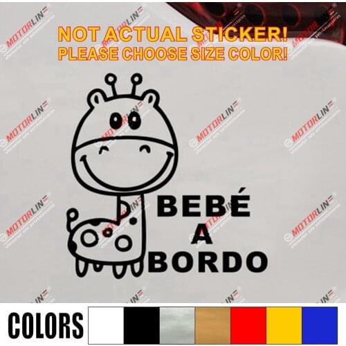 Cute Deer Deerlet A BORDO Car Sticker Decal Spanish Spain Baby on Board in Car Vinyl Die cut pick size color no background