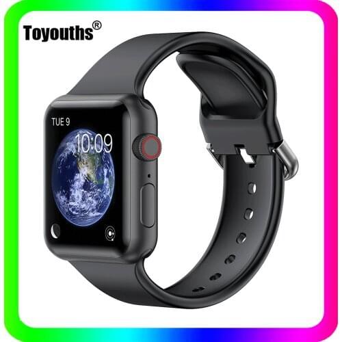 Soft Silicone Band Compatible for Apple Watch Series Breathable Sport Wrist Strap 42mm 38mm Watchband for iWatch SE 6/5/4/3/2/1