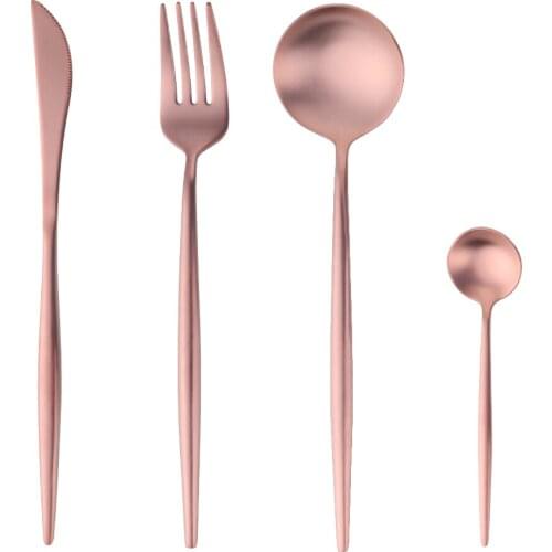 4PCS Colorful 18/10 Stainless Steel European Dinnerware Set Rainbow Cutlery Knife Fork Spoon Flatware Set Western Silverware Set