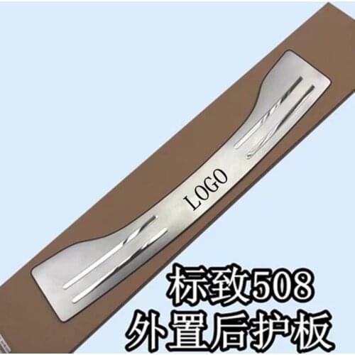 For PEUGEOT 508 2011-2017 REAR BUMPER PROTECTOR STEP PANEL BOOT COVER SILL PLATE TRUNK TRIM ACCESSORIES Car styling