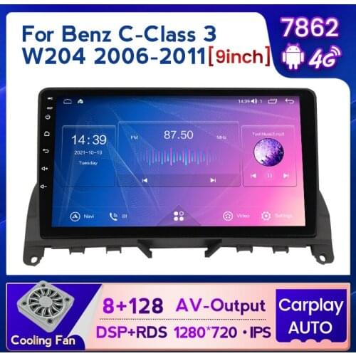 NaviFly 6GB+128GB 8 Core QLED 1280*720 Carplay Android 10.0 Car GPS Radio Player For Mercedes Benz C Class 3 W204 S204 2006 2011