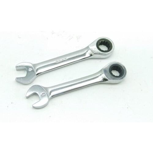 New 12pcs 8-19mm Mini Stubby Ratchet Wrench Open End Wrench Combination Wrench set DIN.c 72T vMirror CR-V