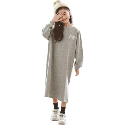 Little big sister clothes age for 2 -18 yrs casual shirt style children dress irregular long dress 2019 new autumn kids frocks
