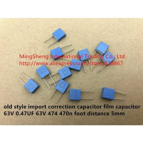 Original new 100% old style import correction capacitor film capacitor 63V 0.47UF 63V 474 470n foot distance 5mm (Inductor)