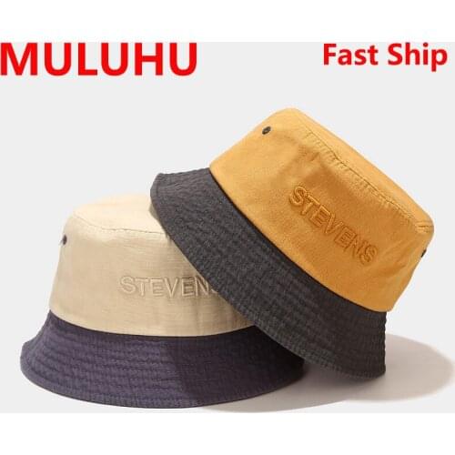 Kapelusz Bucket Stitching Tones Street Men Women Cotton Double-Sided Cap Summer Panama Fashion Fold Sun Fishing Fisherman Hats