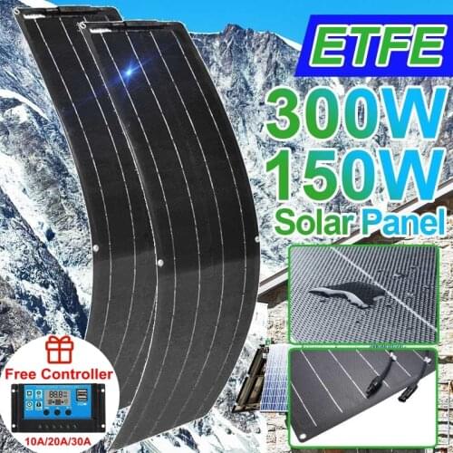 Solar Panel 18V 150W 300W ETFE Flexible Solar Panel Battery Charger System Solar Panel Kit Complete For Home 18V Solar Panel
