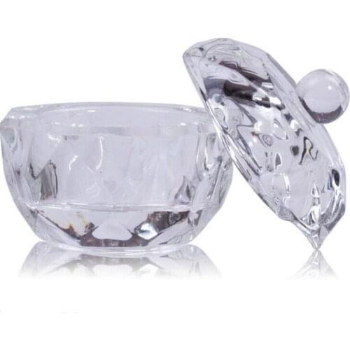 1Pc Glass Crystal Bowl Cup Dappen Dish Acrylic Clear Acrylic Q-tip Storage Holder Box Cosmetic Makeup Case