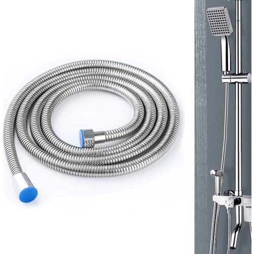 Universal 1.5m 2m Shower Hose Soft Shower Pipe Silver Color Common Flexible Bathroom Water Pipe Home Bathroom Accessories