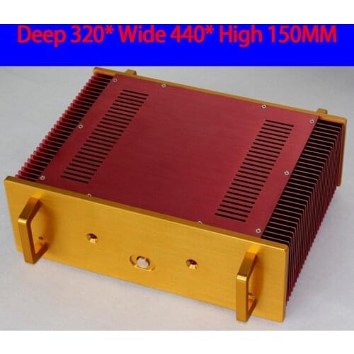 KYYSLB 320*440*150MM All Aluminum Pure Post Amplifier Chassis Box House DIY Enclosure with Feet Screws Amplifier Case Shell