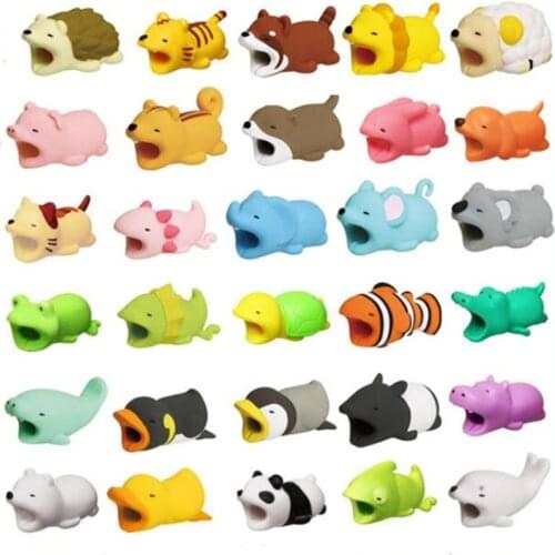 Cable Bite Animals Protector Winder for Iphone Charging Cord Cable Buddies Cartoon Cable Biter Phone Holder Accessory