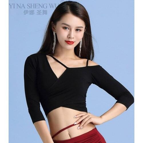 Belly Dance Colthing Half Sleeve Off Shoulder Irregular Sexy Belly Dance Oriental Dance Top For Women Costume Performance Wears